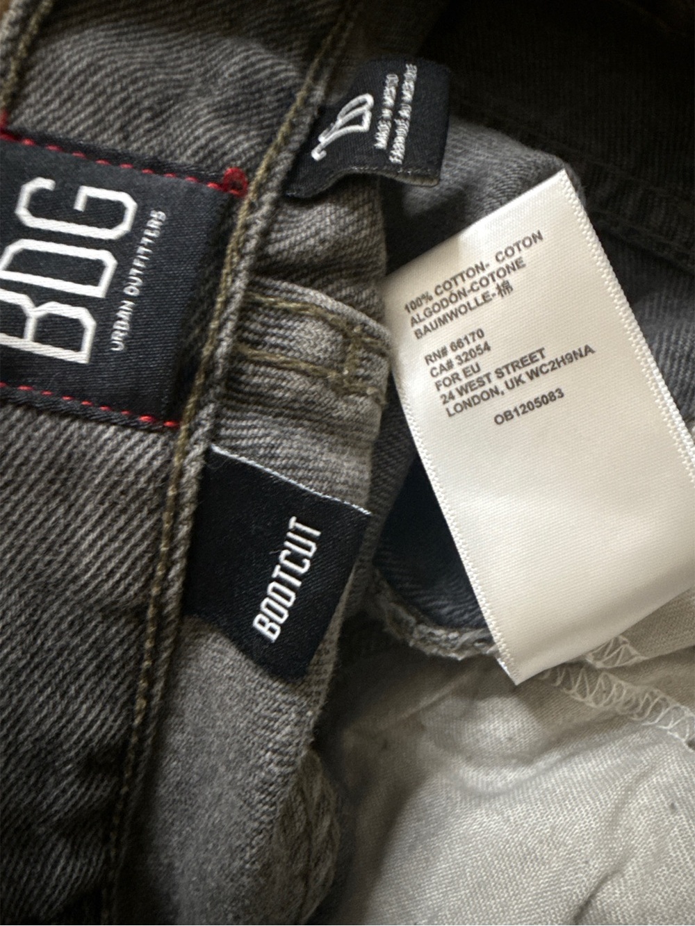 Mid Rise Bootcut Jeans In Destroyed Gray - Picture 7 of 7